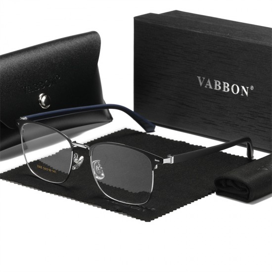 New men's metal blue light blocking glasses, fashionable business trendy plain glasses, high-end, versatile glasses frames