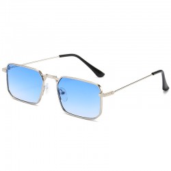 New European and American square-frame men's sunglasses, hip-hop Instagram Hong Kong-style sunglasses for women, fashionable metal sunglasses