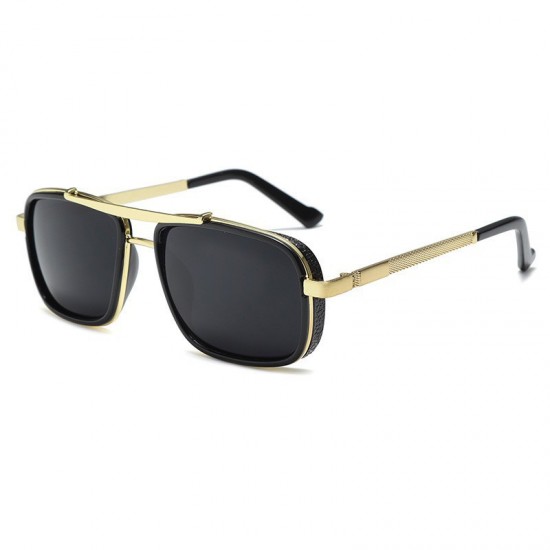 New Cross-Border Harley Sunglasses, Fashionable Driving Mirrors, Retro Thickened Double-Bridge Metal Punk Men's Men's Sunglasses