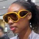 New trendy rice-studded personalized sun protection sunglasses, fashionable, street style, gradient sunglasses, European and American simple square glasses
