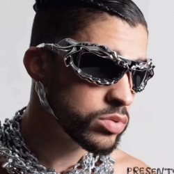 Cross-border Y2K personalized hip-hop sunglasses for Europe and America New style party sunglasses, versatile sporty, stylish, shaped sunglasses.