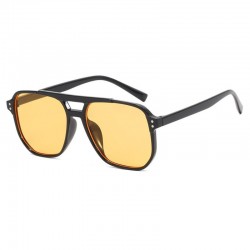 Fashionable double-beam, rice-studded sunglasses for men and women, gradient-colored, large-frame, slimming, sun-protective sunglasses.