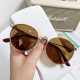 European and American trendy marine-lens sunglasses for women, personalized fashion glasses, cross-border new metal oval-frame sunglasses.