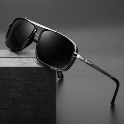New Cross-Border Harley Sunglasses, Fashionable Driving Mirrors, Retro Thickened Double-Bridge Metal Punk Men's Men's Sunglasses