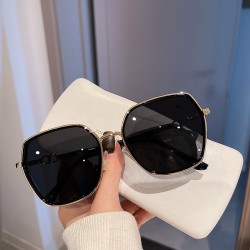 Summer Off-White Women's High-End UV Protection Sunglasses, New Style, Large Face Slimming Driving Sunglasses