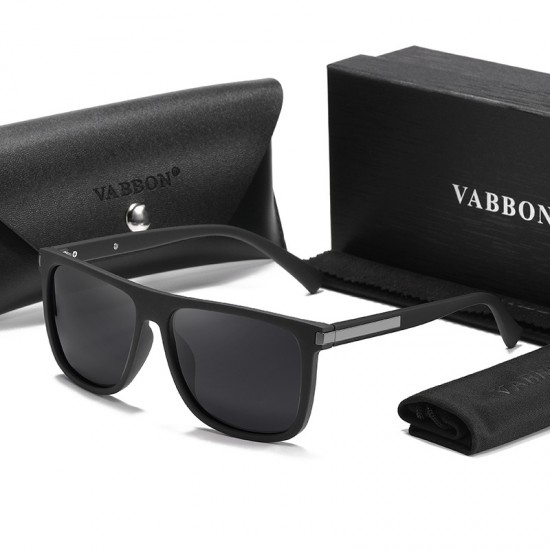Men's driving sunglasses, UV protection, high-definition polarized square sunglasses, fashionable cross-border glasses for men.