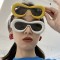 2024 Korean-style fashion, integrated metal sunglasses, cross-border wholesale, trendy, versatile sunglasses for men and women.