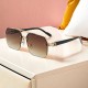 New Cross-Border Men's Driving Sunglasses, Large Face Slimming, UV Protection, High-End Half-Frame Sunglasses