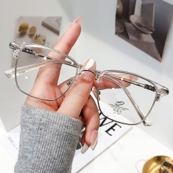 New metal half-frame high-definition blue light blocking reading glasses for seniors, trendy business men's reading glasses