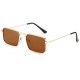 New European and American square-frame men's sunglasses, hip-hop Instagram Hong Kong-style sunglasses for women, fashionable metal sunglasses