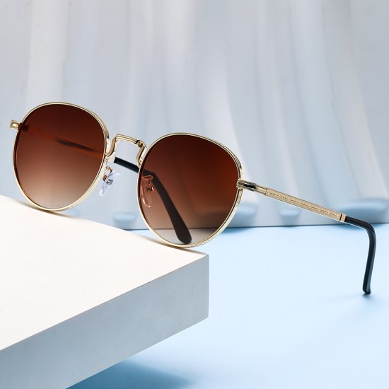 Cross-border round metal sunglasses, women's UV protection sun protection sunglasses, new European and American fashion sunglasses for men