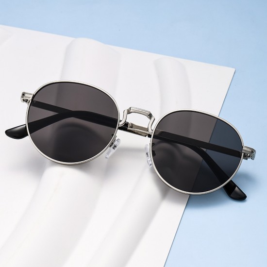 Cross-border round metal sunglasses, women's UV protection sun protection sunglasses, new European and American fashion sunglasses for men