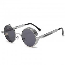 Retro Steampunk Men's Sunglasses, Metal Spring-Shaped Thick-Framed Sunglasses, Trendy Street Style Hip-Hop Sunglasses