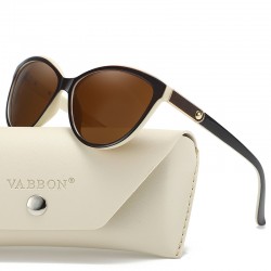 New Korean Fashion Polarized Sunglasses, Personalized Leather-Inlaid Light Luxury Sunglasses, European and American Cross-Border Cat-Eye Sunglasses for Women