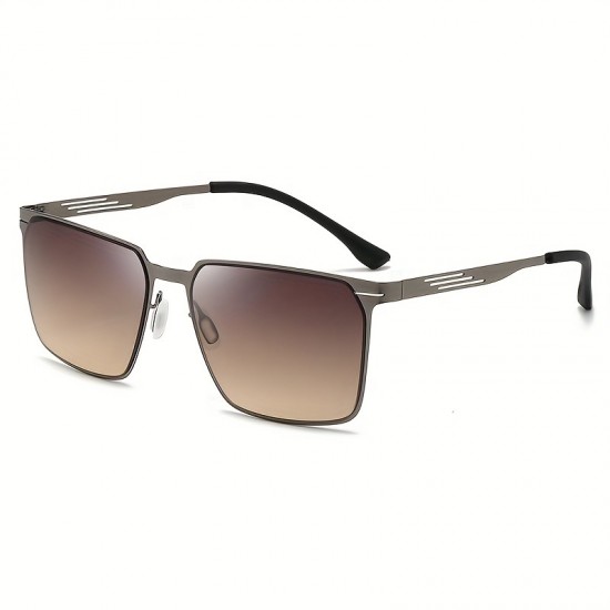 New cross-border fashionable hollow sunglasses, high-end, wide Retro round-frame metal punk sunglasses for men; New TikTok livestream HD sunglasses for men, driving and fishing; Stylish metal square-frame sunglasses; Ultra-light HD blue light blocking rea