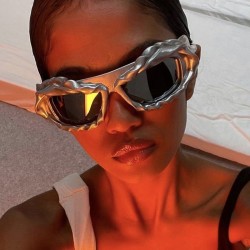 Cross-border Y2K personalized hip-hop sunglasses for Europe and America New style party sunglasses, versatile sporty, stylish, shaped sunglasses.
