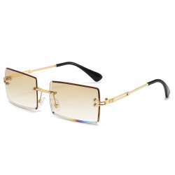 New rimless, trimmed square gradient sunglasses, European and American fashion trends, influencer street style sunglasses for women, ocean-lens sunglasses