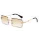 New rimless, trimmed square gradient sunglasses, European and American fashion trends, influencer street style sunglasses for women, ocean-lens sunglasses