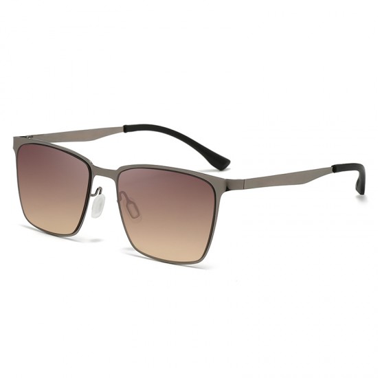 New men's square-frame ultra-light sunglasses, UV protection for driving and fishing, retro and fashionable sunglasses for men.
