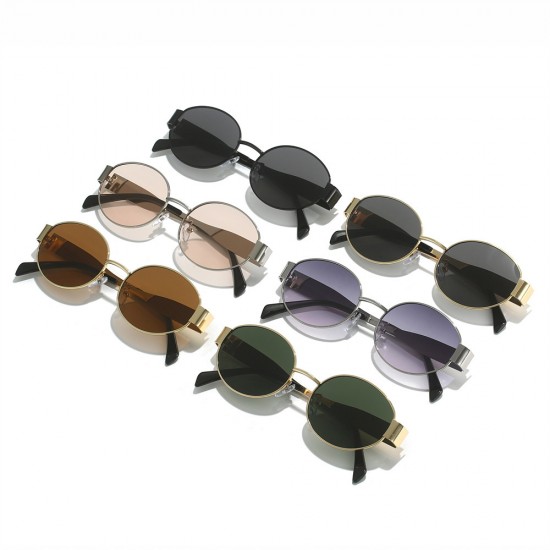New personalized chain cat-eye sunglasses for women, high-end, street style sunglasses, European and American cross-border fashion Fashionable women's sunglasses
