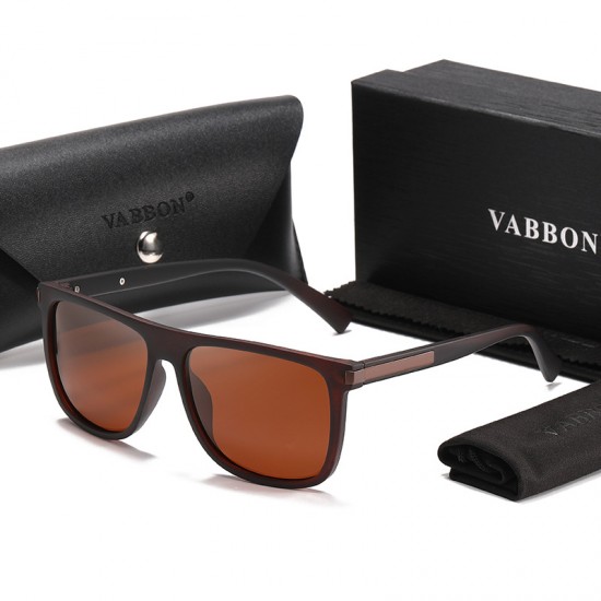 Men's driving sunglasses, UV protection, high-definition polarized square sunglasses, fashionable cross-border glasses for men.