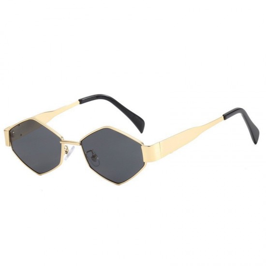 New cross-border diamond-shaped metal sunglasses, European and American influencer-style fashionable sunglasses, personalized street style sun protection sunglasses for women