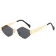 New cross-border diamond-shaped metal sunglasses, European and American influencer-style fashionable sunglasses, personalized street style sun protection sunglasses for women
