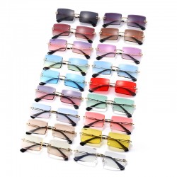 New rimless, trimmed square gradient sunglasses, European and American fashion trends, influencer street style sunglasses for women, ocean-lens sunglasses