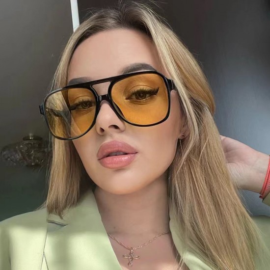 Cross-border European and American retro double-beam sunglasses, 2024 new trendy Instagram personalized large-framed, influencer-style toad sunglasses Cross-border European and American retro double-beam sunglasses, 2024 new trendy Instagram personalized large-framed, influencer-style toad sunglasses