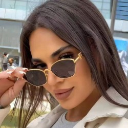 European and American fashion, high-end women's sun protection metal sunglasses, cross-border new trendy, influencer cat-eye sunglasses