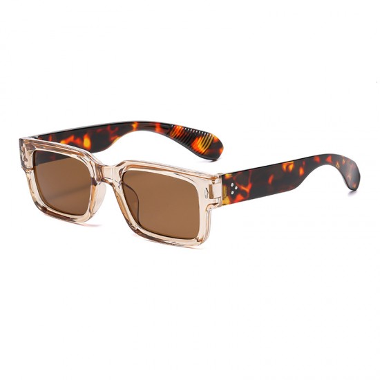 New Colorblock Square-Frame Fashion Sunglasses, Men's Small-Frame Sun Protection Sunglasses, European and American Cross-Border Individual Sunglasses