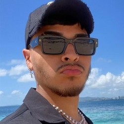 New Colorblock Square-Frame Fashion Sunglasses, Men's Small-Frame Sun Protection Sunglasses, European and American Cross-Border Individual Sunglasses