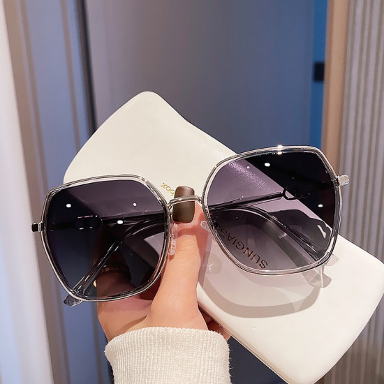 Summer Off-White Women's High-End UV Protection Sunglasses, New Style, Large Face Slimming Driving Sunglasses