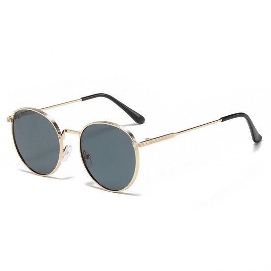 European and American trendy marine-lens sunglasses for women, personalized fashion glasses, cross-border new metal oval-frame sunglasses.